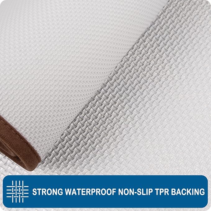 PURRUGS Machine Washable Kitchen Runner Rug 24" x 70", Non-Slip/Skid Hallway Runner Rug, Super Absorbent Soft Area Rug for Kitchen, Hallway & Laundry, Rolled Packaging, Brown