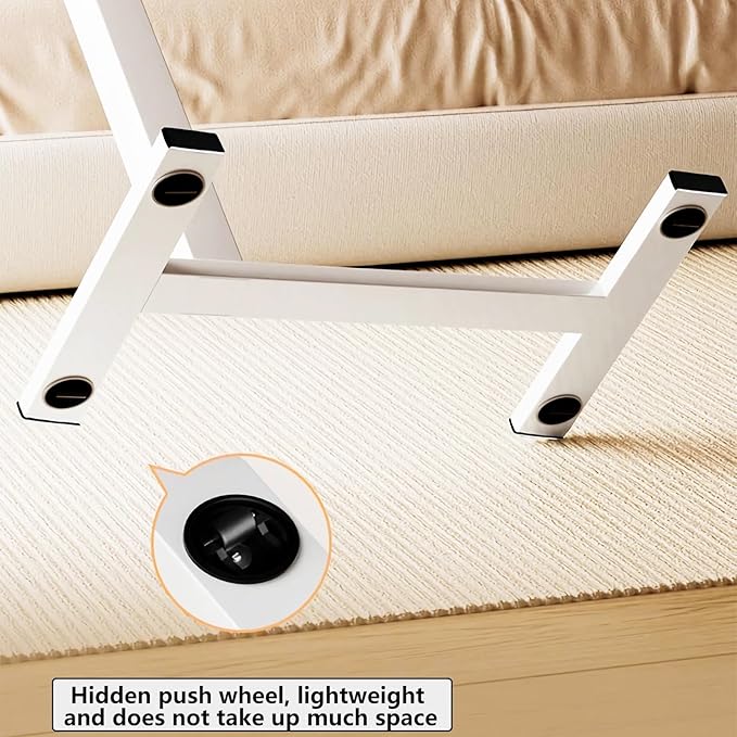 Auxiliary tray 360 ° rotating height adjustable rotating TV, computer desk, car five function auxiliary safety handle (360° Sofa Rotating Table, White Roller Sliding 360° Sofa Rotating Table)