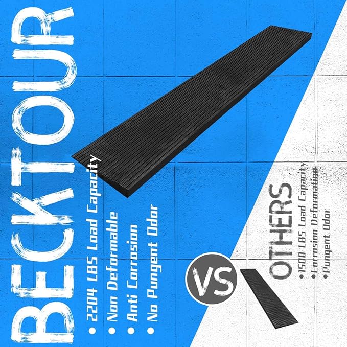 1" Rise Threshold Ramp for Doorways, 2204 LBS Capacity Rubber Threshold Ramp, Non-Slip Driveway Curb Ramps Handicap Ramp for Wheelchair Scooter Stroller, Cuttable and Adjustable Size