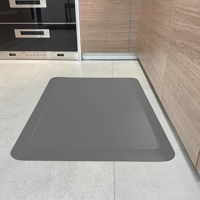 1" Extra Thick Anti Fatigue Floor Mat 40" L x 20" W,Kitchen Mat, Standing Desk Mat,140D Advanced PU Foam Ergonomic Comfort at Home, Office, Garage, Sink (Charcoal)