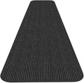 House, Home and More Indoor Outdoor Double-Ribbed Carpet Runner with Skid-Resistant Rubber Backing - Smokey Black - 3 Feet x 50 Feet