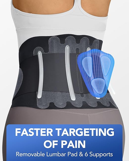 0.5mm Ultra Thin Back Brace for Women Men, 3D Lumbar Pad, Seamless Yoga Fabric, Lightweight Back Brace for Lower Back Pain Relief, Sciatica, Posture, Lifting, Wearg Under Clothes, Black, M