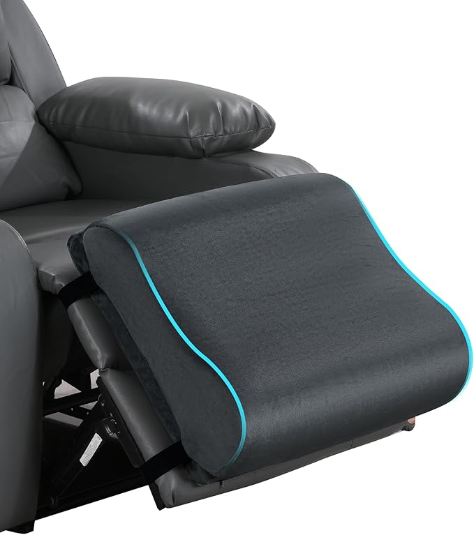 ROYALAY Adjustable Recliner Leg Rest Cushion, Widen and Thicken Recliner Footrest Extender, Wave Shape Lumbar Support Pillow with Adjustable Elastic Straps, Suitable for Bed Chair Sofa Back Support