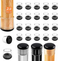 28pcs Chair Leg Protectors for Carpet, Round Bar Stools Feet Glides Covers Caps Furniture Foot Sliders with Plastic Pads, Damage-Free Move on Carpets (Fit:5/8"~13/16", Black Bottom)