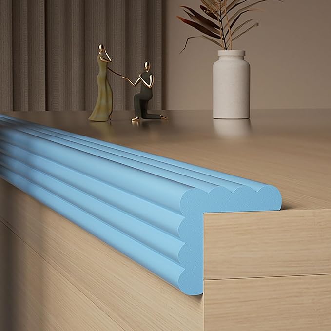 Edge Corner Protector, W-Shaped Sharp Edge Safety Corner Edge Foam Padding, Edge Guards Bumpers, Proofing Furniture Edge Protector for Table Edges & Sharp Corners(Light Blue,2 Pack)