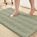 Turquoize Luxury Chenille Bath Rug for Bathroom Rugs Extra Absorbent Bath Mat Non Slip Microfiber Shower Rugs for Bathroom Microfiber Shaggy Carpet Rug Size, 20"x 32", Eucalyptus