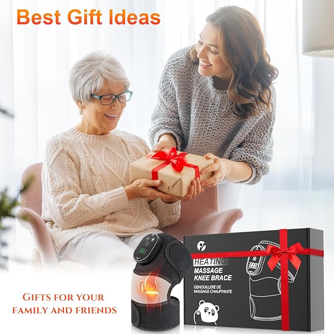YUANBO Electric 3-in-1 Cordless Heated Massager with Heat for Knee Elbow Shoulder Wrap with 3 Vibration & Heating Modes (2 Pack)