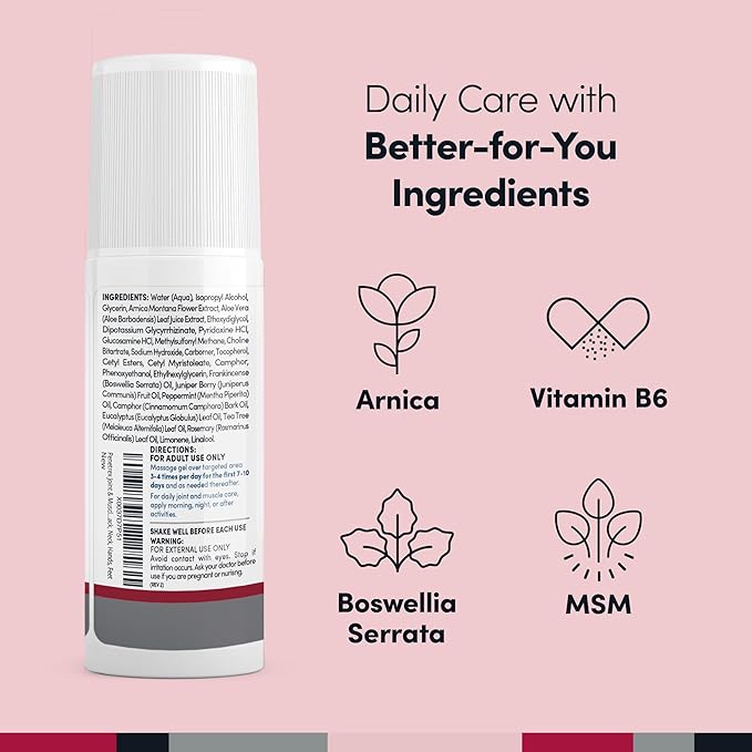 Penetrex Joint & Muscle Therapy Roll On - Soothing Gel for Back, Neck, Hands, Feet - Premium Whole Body Rub with Arnica, Vitamin B6 MSM & Boswellia - 3oz