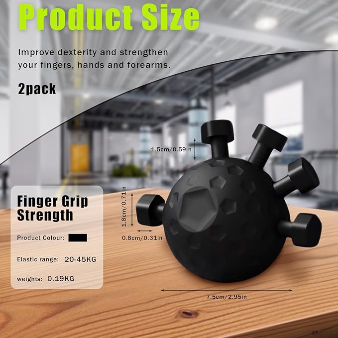 2 Pack Finger Grip Strengthener, Finger Strengthener, Finger Strength Trainer, Adjustable Hand Grip Strengthener, Grip Strength Trainer Ball