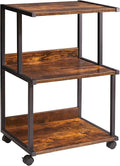 IBUYKE Printer Stand with Storage Shelf,3 Tier Printer Table with Wheels,Printer Cart for Home Office Organization, Rolling Cart Stand for Heat Press Microwave and Mini Fridge TPS001H