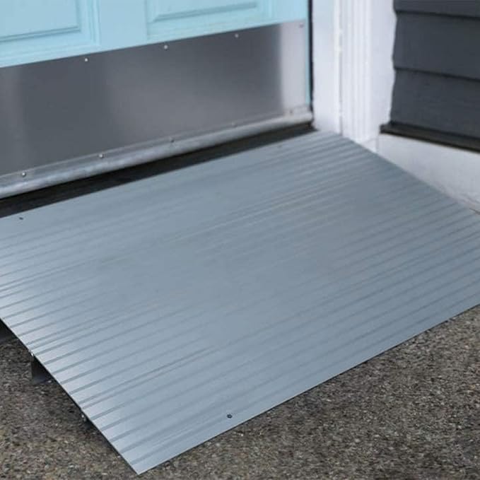 EZ-ACCESS - Threshold Ramps for Doorways - Portable Wheelchair Ramp for Home Steps, Aluminum Door Threshold Sliding Doors, Walker & Wheelchair Access - Adjustable Modular Transitions, 6" Rise