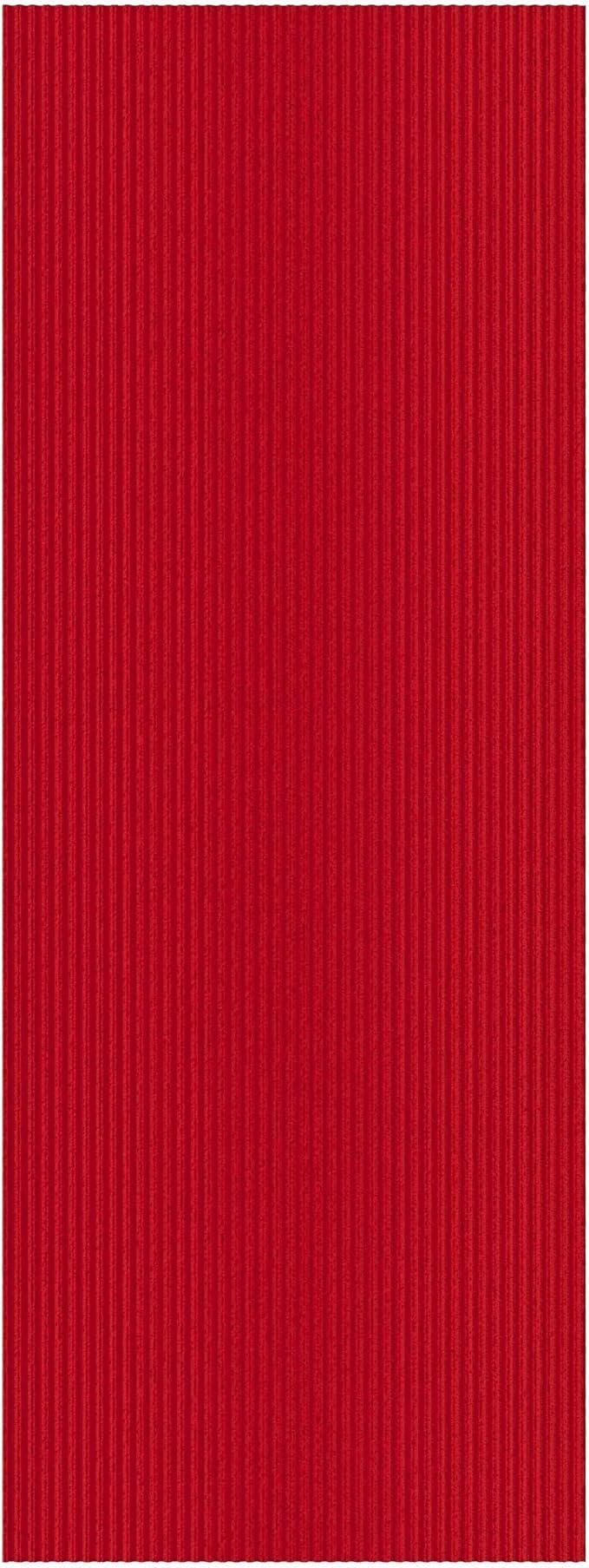 Ottomanson 2'7" x 51' Hallway Runner with Scraper Pile Extra Durable Non-Slip Rug Mat for Indoor & Outdoor Use - Ideal for Kitchen, Entryway, Patio & Garage - High-Traffic Carpet, Red