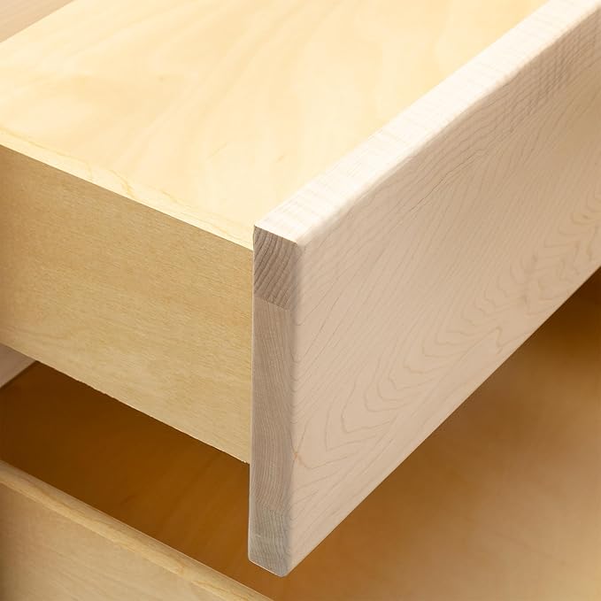 Quicklock RTA (Ready-to-Assemble) | Base Kitchen Cabinets - Shaker Style | Made in America (Raw Maple, 24" Wx34.5 Hx24 D 4 Drawer)