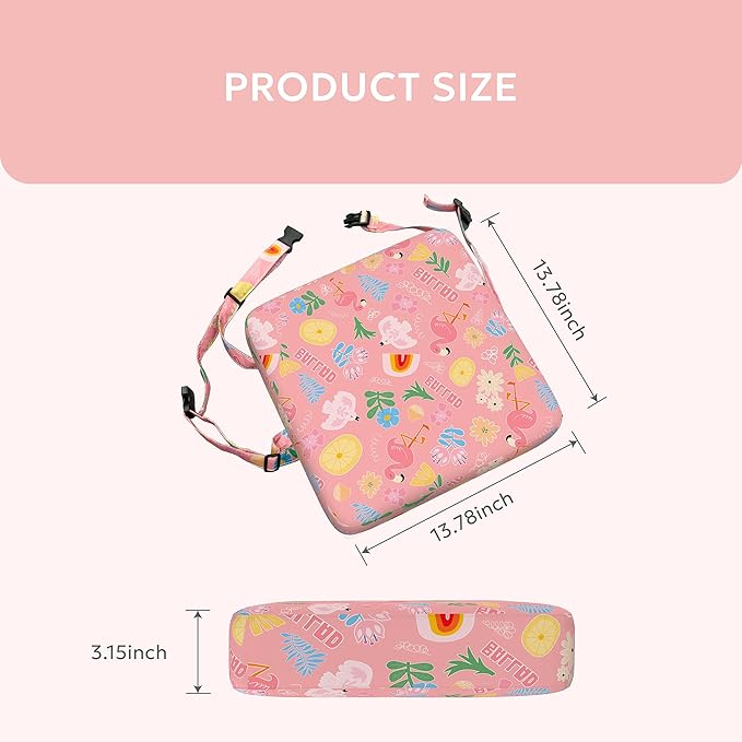 Toddler Booster Seat for Dining Table,Portable Kids Booster Seat - Adjustable, Non-Slip, Lightweight & Easy to Clean (Pink)
