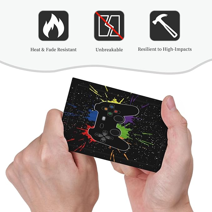 Classic Videogames Controller Black Splash Ink Colorful Light Switch Cover Plate 1 Gang No Device Blank Electrical Wall Plates Faceplate Decorative Switch Plate Covers for Kids Room Nursery Decor