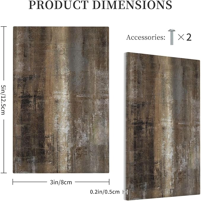 Light Switch Cover Plate Old Vintage Copper Rustic Rusty Modern Tan Brown 1 Gang No Device Blank Electrical Wall Plates Faceplate Decorative Switch Plate for Farmhouse Cabin Decor