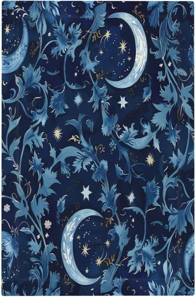 Light Switch Cover Plate Vintage Moon And Flowers Decor Floral William Morris 1 Gang No Device Blank Electrical Wall Plates Faceplate Decorative Switch Plate for Bedroom Kids room Decor
