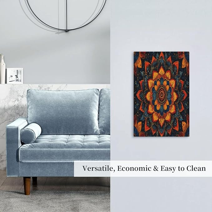 Colorful Oriental Floral Blooming Mandala Flower 1 Gang Blank Light Switch Covers Plate Decorative No Device Wall Plate Coves Electrical Switchplate Dimmer Faceplate for Bathroom Decor