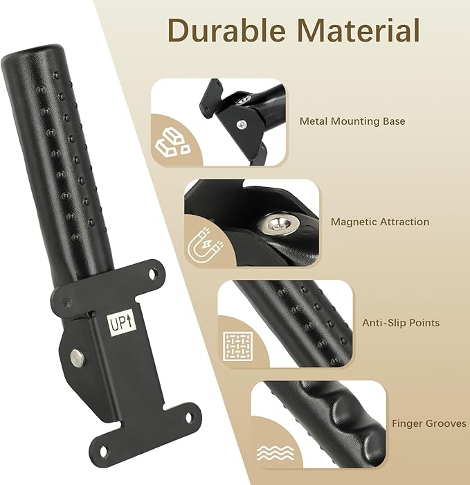Grab Bars for Wall Shower Toilet Bathtub for Seniors Elderly, Stair Door Assist Handle for Elderly, Flip up Grab Bars Not in The Way, Keep Steadily (Wall Black)