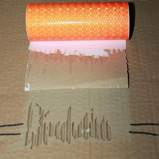 Industrial Reflective Tape Orange 4 inch for Cars, Outdoor Waterproof Hazard Conspicuity Warning Marking Tape (10 feet)