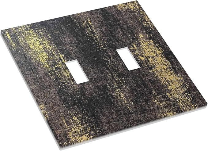 Decorative Switch Plates Vintage Industrial Rusty Metallic 2 Gang Double Toggle Outlet Light Switch Cover Wall Plate Electrical Faceplate For Farmhouse Cabin Decor