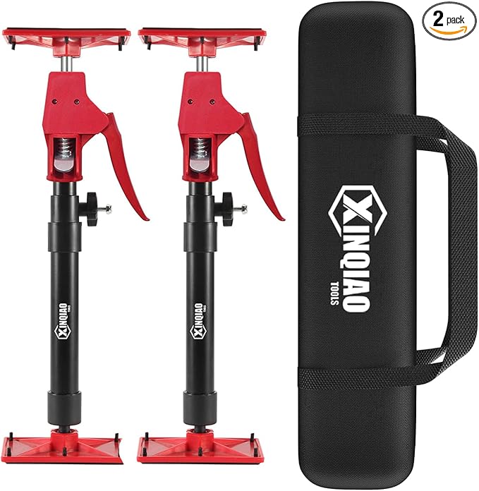 XINQIAO Cabinet Jacks for Installing Cabinets, Light Duty Third Hand Tools Adjustable Support Pole from 15.7 in to 27.6 in, 2 PCS