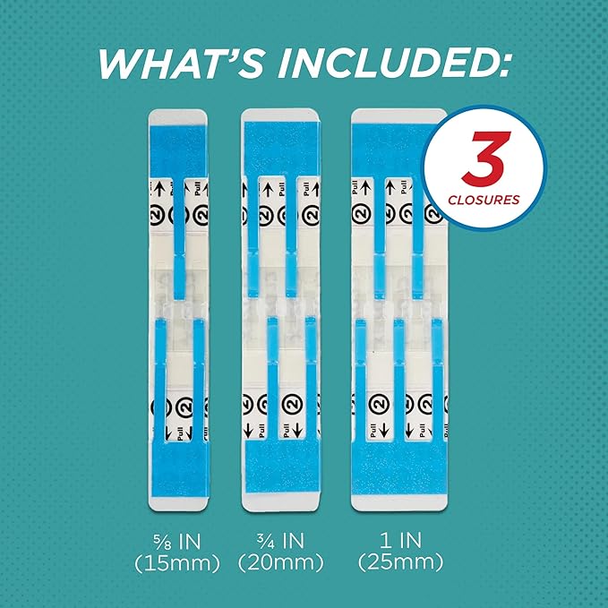 Clozex Pediatric Laceration Closures - Repair Wounds Without Stitches, FSA HSA Eligible Skin Closure Device for 3 Individual Wounds Or Combine for Total Length of 2 3/8 Inches