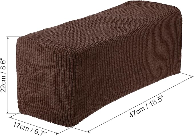 uxcell 2pcs Stretch Armrest Covers for Chairs/Sofas, Couch Arm Covers with Twist Pin, Furniture Protector Slipcovers Brown
