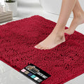 GORILLA GRIP Bath Rug Mat 30x20, Thick Soft Absorbent Chenille, Quick Dry Microfiber Mats, Rubber Backing Washable Shower Floor Rugs, US Designed Bathroom Bathmat Home Decor Accessories, Red