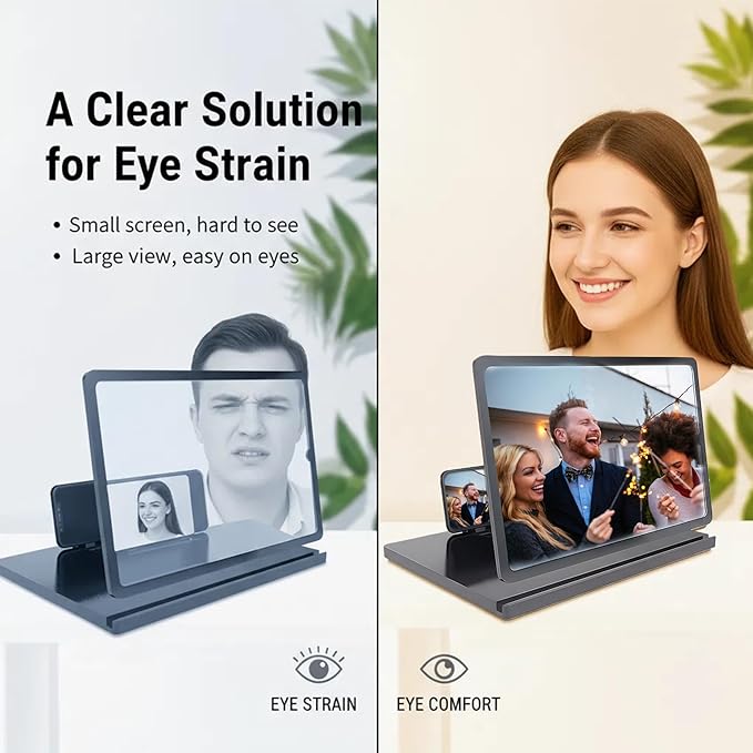 2026 New HD Screen Magnifier Cell Phone Mobile Projector Amplifier Magnifying Version Pull Out Android Smartphones 3D Stand Cellphone Laptop Enlarger Definition Easy Viewing Orientation (14IN)