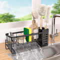 NET MEYA Kitchen Caddy Sink Organizer,Sponge Holder with Dish Brush Holder,Sponge Caddy Soap Dispenser Storage,304 Stainless Steel Kitchen Sink Accessories