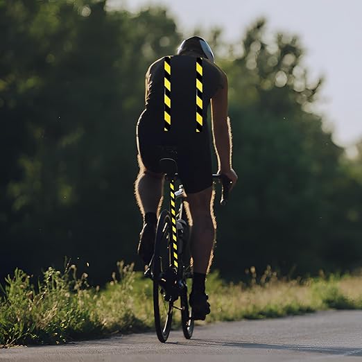 Yellow Black Reflective Tape Outdoor Waterproof 6 inch X 66 feet, High Visibility Hazard Conspicuity Safety Industrial Marking Tape