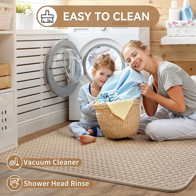 Bathroom Runner Rug Non Slip, Super Absorbent Quick Dry Long Bath Mat, Foam Weave Texture Rubber Backing Ultra Thin Bathroom Mats Fit Under Door Bathroom Floor Bathtub Shower, 16"x 47"