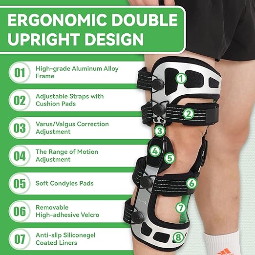 Orthomen OA Unloader Knee Brace Booster Ligament Injury or Meniscus Injury & Osteoarthritis Knee Brace Correction for Man and Women S/Right