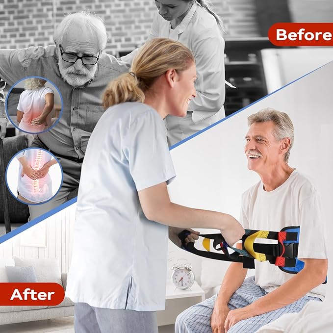 Transfer Belt Transfer Sling for Nursing Patients, Standing & Supports & Transfer Aids for Elderly, Gait Belt for Patient Care, Transfer Belt for Bedridden Patient