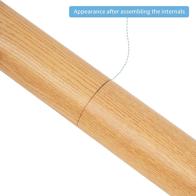 6 FT Modern Aluminum Handrail Set - ADA Compliant Indoor & Outdoor Stair Railing. 1.4" Diameter Grab Bar. Wall-Mounted with 90°Wall Return End. Rust Free(Cherry Wood Grain, 6 FT- Two Joined Pieces)