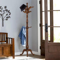 Bekrvio Coat Rack Freestanding Tree Stand with 8 Hooks, 79'' Heavy Duty Premium Ash Wood Hanger Stand, Floor Standing Clothes Hat for Entryway, Corner,Hallway,Bedroom, Office,Brown-Style 2