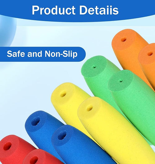 10Pcs Foam Grip Tubing, 3.54 Inch Crochet Hook Handle Grips, Non Slip Adaptive Aid for Utensils Cutlery Handles Elderly Disabled
