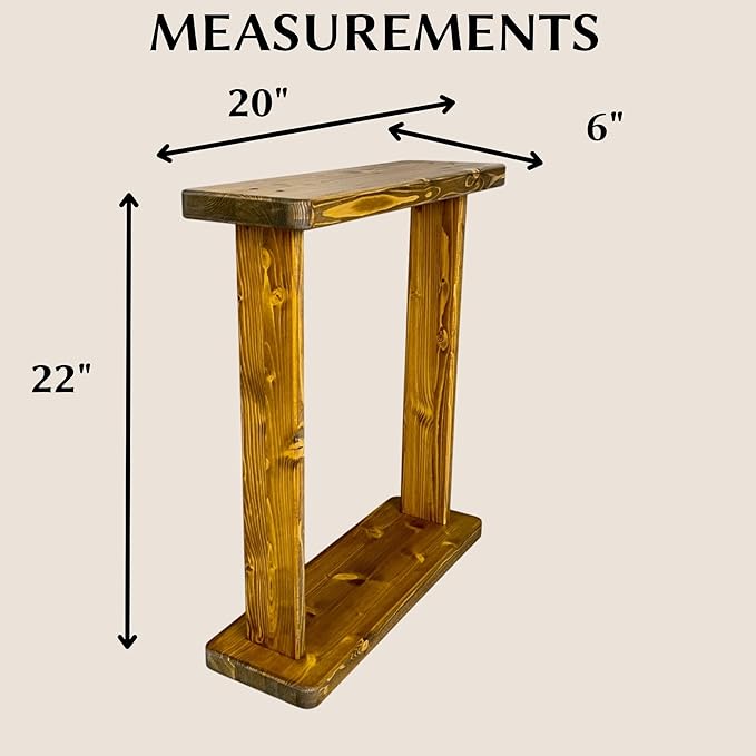 Skinny Side Table 7 inch Wide for Small Apartment Between Chairs, Very Narrow Table for Recliner, Couch, Armchair, Thin Slim End Table for Living Room, Bedroom,Drinks (Chestnut)