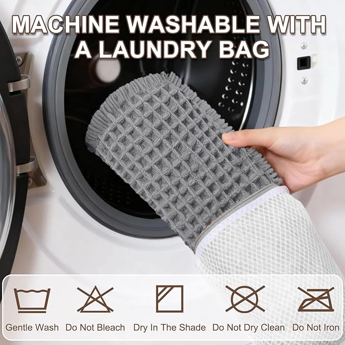 Hiasan Waffle Bath Mat, Super Absorbent Non Slip Bathroom Boho Rug with Tassels, Machine Washable Bath Mats for Bathroom, Ultra Soft Rubber Backed Rug, Grey, 24 x 60 Inches