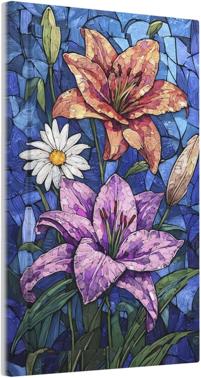 Light Switch Cover Plate Vintage Colorful Flower Oil Painting Style 1 Gang No Device Blank Electrical Wall Plates Faceplate Decorative Switch Plate for Bedroom Bathroom Decor