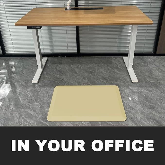 1" Extra Thick Anti Fatigue Floor Mat 30" L x 20" W,Kitchen Mat, Standing Desk Mat,140D Advanced PU Foam Ergonomic Comfort at Home, Office, Garage, Sink (Yellow)