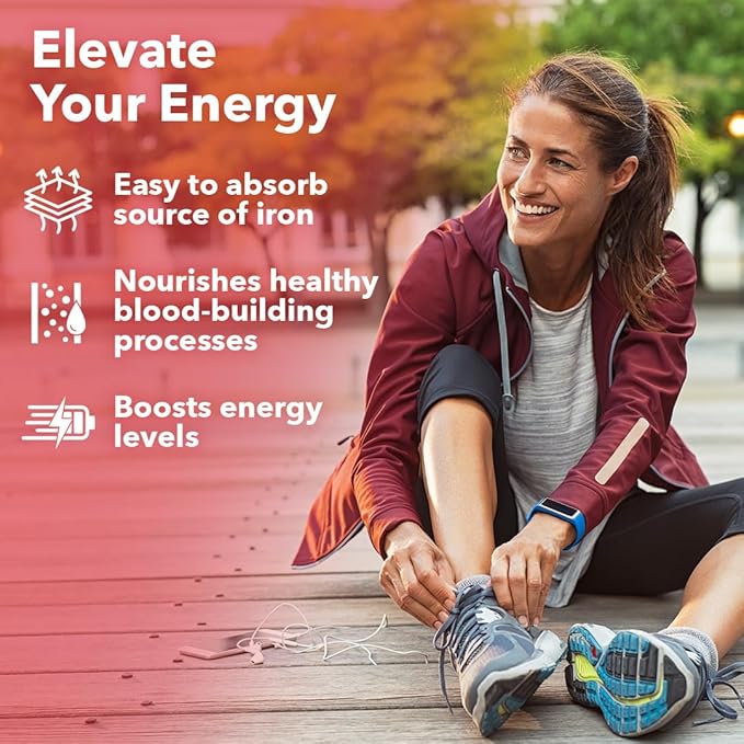 LifeSeasons Blood Nourish-R - Iron Deficiency Supplement - Supports Anemia, Fatigue, Paleness & Dizziness - No Constipation - Blood Building - Iron, Alfalfa, Raspberry & Vitamin B-12-60 Capsules