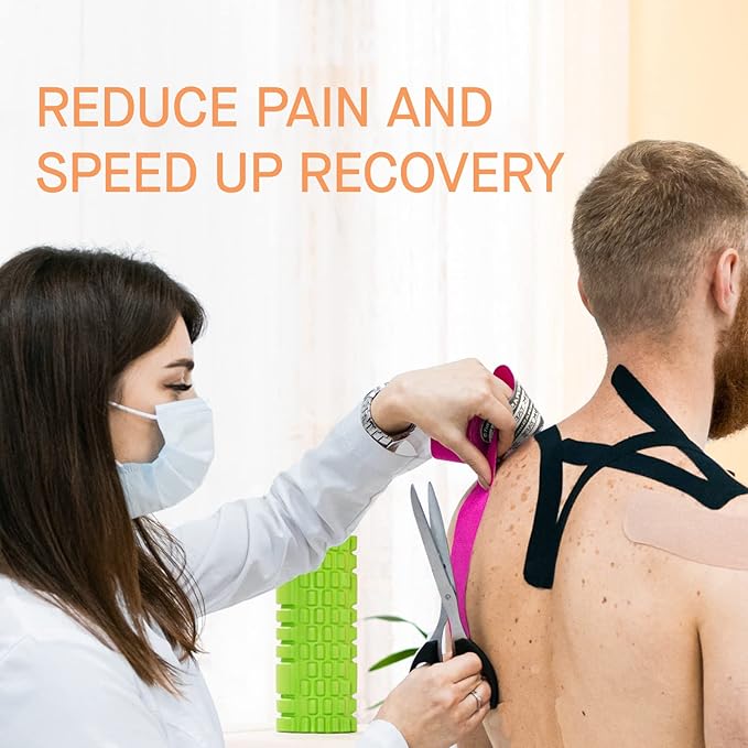 OK TAPE Kinesiology Tape, Regular Original Cotton Elastic Athletic Tape for Support and Recovery, Sports Tape, 2in×16.4ft Uncut Roll - Purple