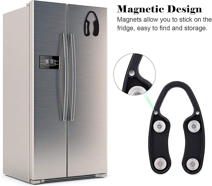 GOBETTER 2 Pcs Wine Foil Cutter Magnetic Design, 4 Stainless Blades Foil Remover Wine Bottles Opener Accessory, Removes Foil Top Effortlessly for Wine Lovers, Black/Red