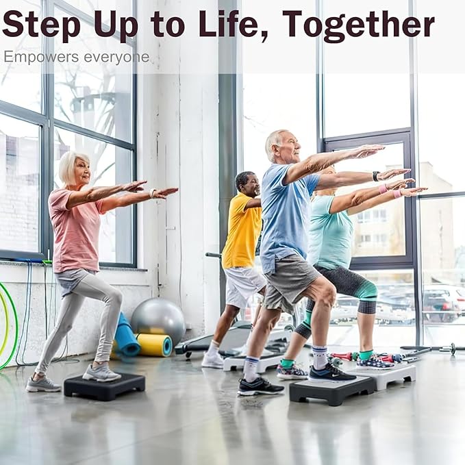 GWNF3.35'' Short Step Stool – 600lb Capacity Ultra-Sturdy Structure & Lightweight Step Stools for Seniors, Kids & Adults | Non-Slip Wide Platform | Mobility Step Stool for Indoor & Outdoor（Grey-Grey）