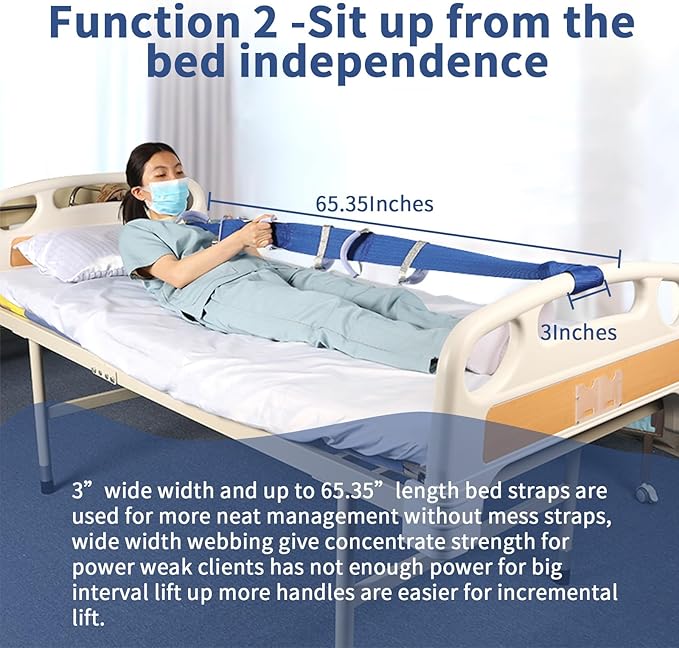 Bed Ladder Assist,Pull Up Assist Ladder with Handle,Bed Rope Ladder for Seniors,Adaptive Bed Assistance Products,Mobility & Daily Living Aids for Elderly, Postoperative,Pregnant,etc. - 1 pcs