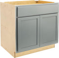 Quicklock RTA (Ready-to-Assemble) | Base Kitchen Cabinets - Shaker Style | Made in America (Magnetic Gray, 36" Wx34.5 Hx24 D Base)