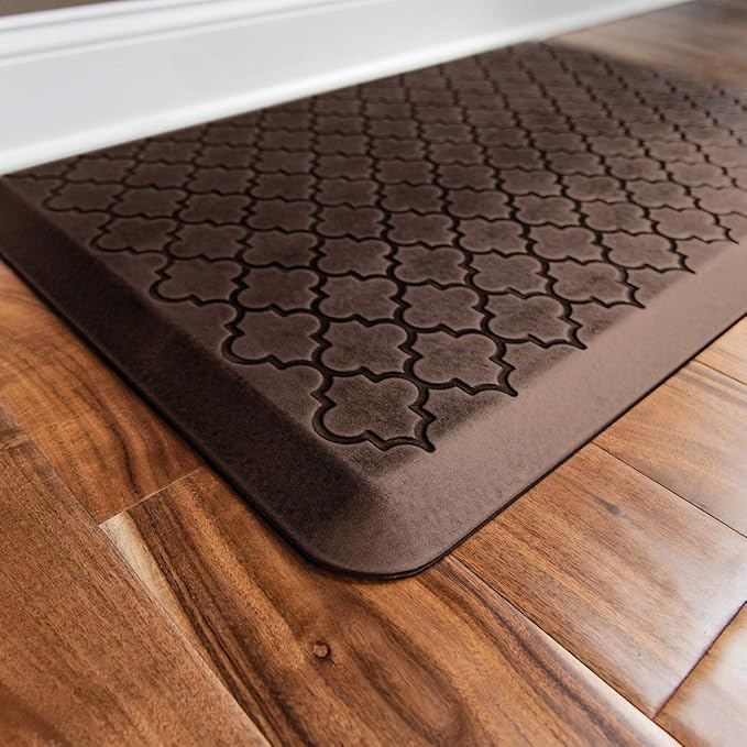 WellnessMats Trellis Collection Anti-Fatigue Floor Mat, Polyurethane – Ergonomic Support Pad for Home, Kitchen, Garage, Office Standing Desk – Water Resistant - Made in USA