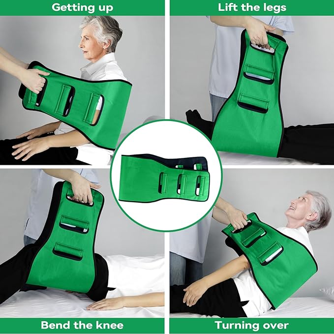 Transfer Sling Gait Belts, Padded Assist Transfer Belts, Heavy Duty Patient Lift Belt, Lifting Aid and Mobility Standing for Disabled, Injured, Seniors - Safely Move from Wheelchair and Bed